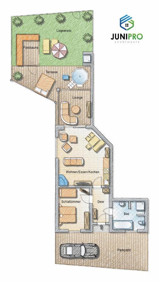 JUNIPRO Luxury Apartments Bosen-Eckelhausen Extérieur photo